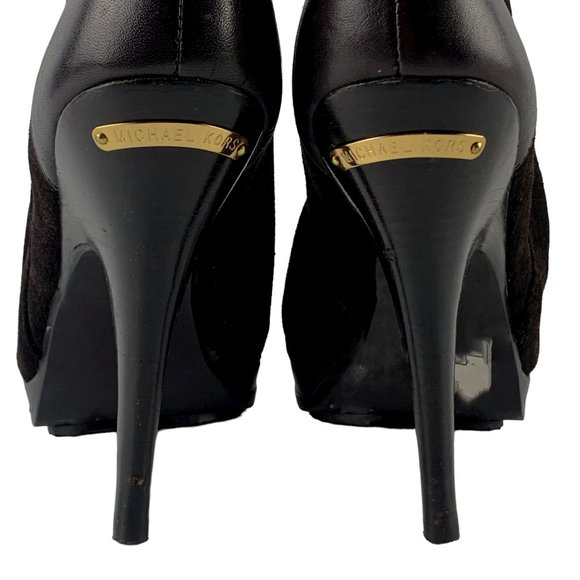 MICHAEL Michael Kors Suede Rear Buckle Slouch Stilleto Booties - Picture 6 of 12